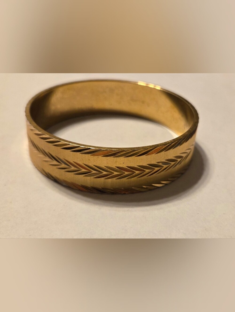 Vintage Monet Gold-Tone Engraved Bangle Bracelet